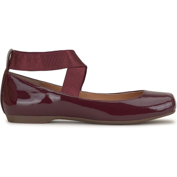 Jessica Simpson Women Berrilicious Faux Leather Ankle Cross Elastic Ballet Flats - Picture 9 of 9